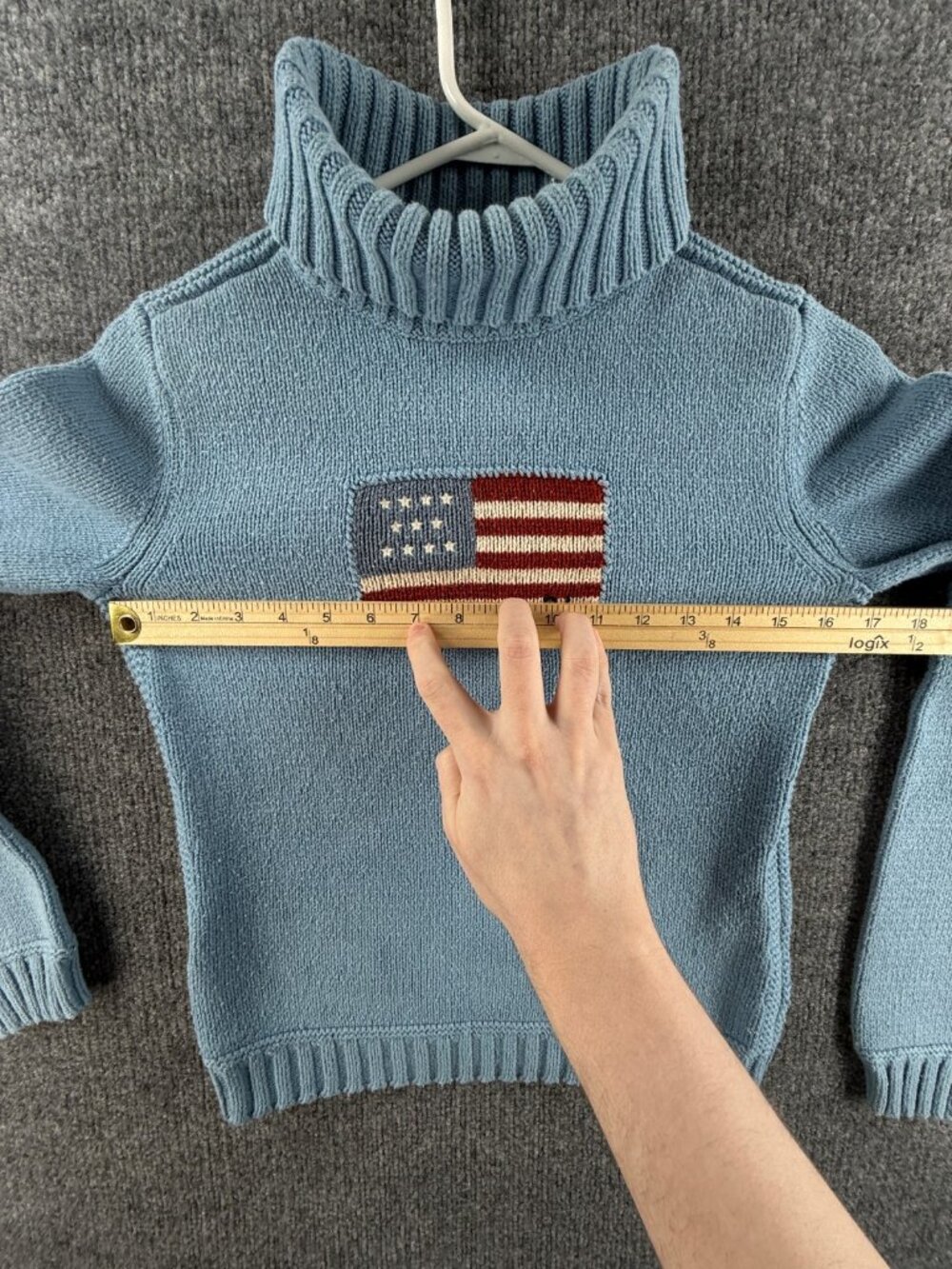 Polo Jeans Ralph Lauren Wool Cotton Blend Turtleneck Blue Women Knit Sweater - Picture 7 of 16